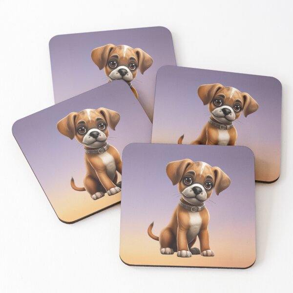 Item preview, Cute dog puppy breed Boxer puppy in sitting position designed and sold by JaroDesign2023.