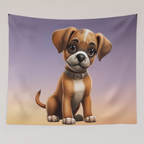 Item preview, Cute dog puppy breed Boxer puppy in sitting position designed and sold by JaroDesign2023.