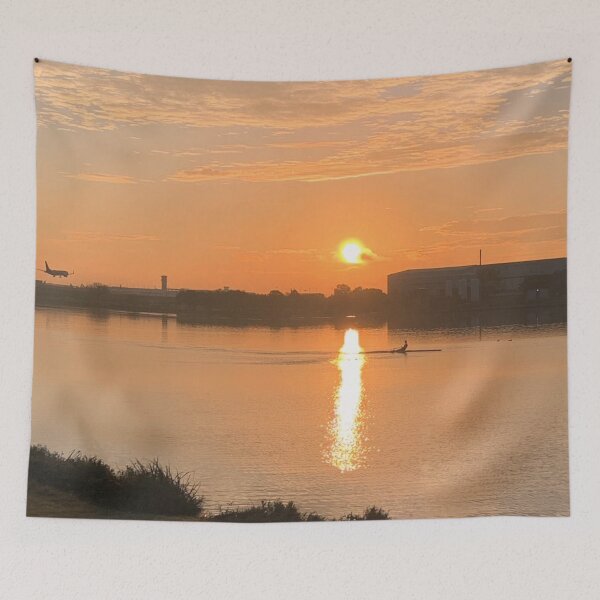 Item preview, Bachman Lake Dallas Texas Rower at Sunrise designed and sold by Neeshki.