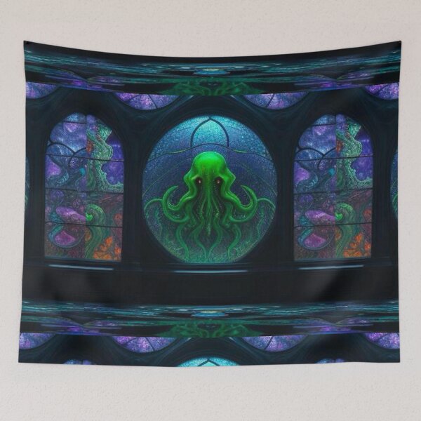 Item preview, Eldritch Enigma: Cthulhu Stained Glass Wall Art designed and sold by WastelandsEdge.
