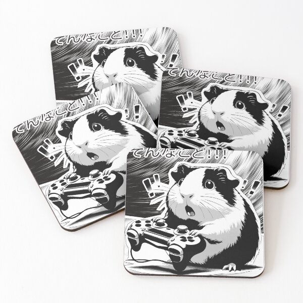 Artikelvorschau, Süßes Gaming-Meerschweinchen im Manga-Stil entworfen und verkauft von Wheekly Designs.
