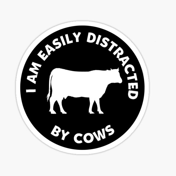 Vista previa del artículo con la obra «Las vacas me distraen fácilmente», diseñado y vendido por stevenbrian698.