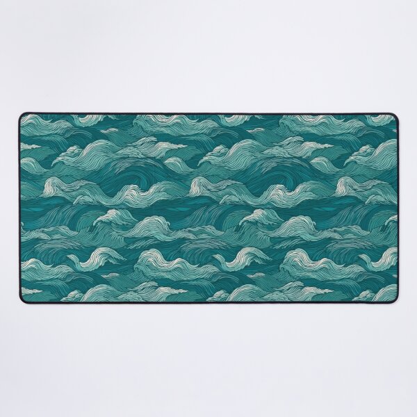 Gaming Mouse Pad Custom,Pretty Turquoise Blue Nautical Background