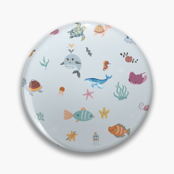 Item preview, colorful, stylized illustration of a variety of marine animals and aquatic plants designed and sold by shangovenezuela.