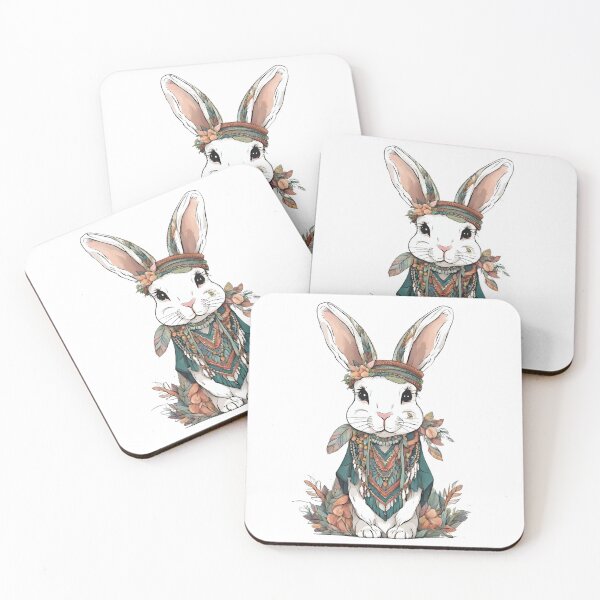 Item preview, Boho Bunny Charm, funny, gifts,  designed and sold by Ewelina  Niemiec.