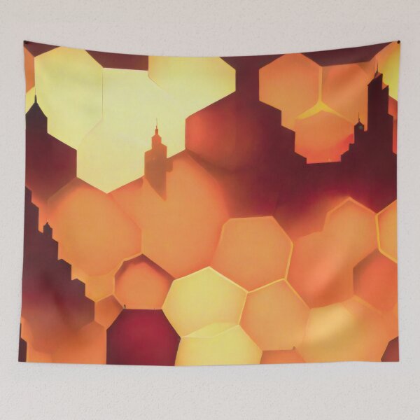 Item preview, City Bazaar Delights in Hexagons designed and sold by PanoramaPrints.