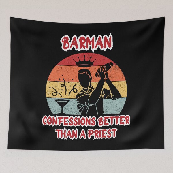 Item preview, Barman, confessions better than A priest,   funny gift for bartender, designed and sold by GroonSpace.
