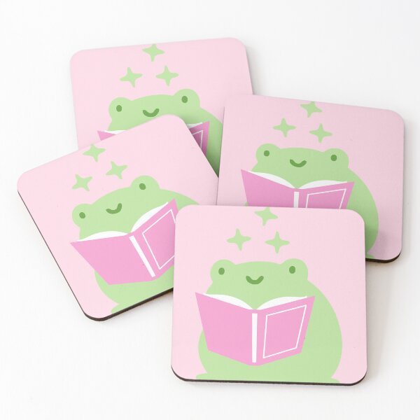 Item preview, Kawaii frog reading book designed and sold by KWZCreates.