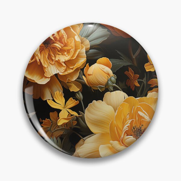Item preview, Marigold Tile 25: Sun-Kissed Ruffles in a Field of Golden Fire Leafy Thrones designed and sold by TheBrainArt.
