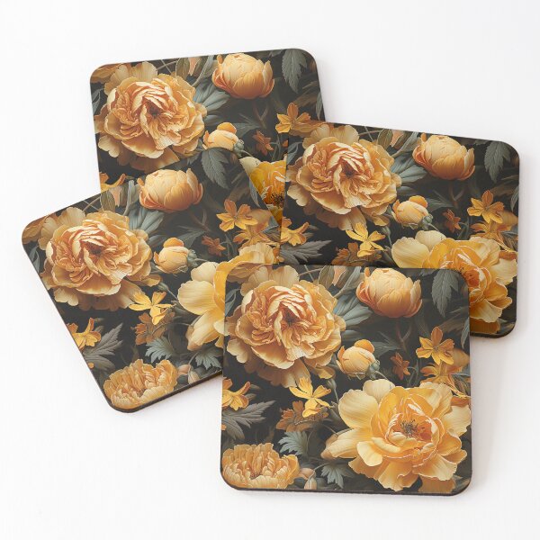 Item preview, Marigold Tile 25: Sun-Kissed Ruffles in a Field of Golden Fire Leafy Thrones designed and sold by TheBrainArt.