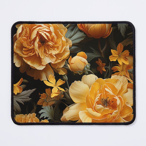 Item preview, Marigold Tile 25: Sun-Kissed Ruffles in a Field of Golden Fire Leafy Thrones designed and sold by TheBrainArt.