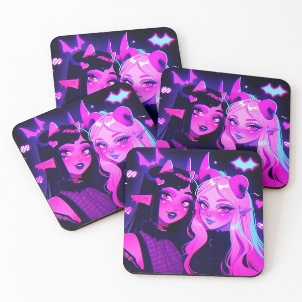 Item preview, Cyber Goth Twin Demon Anime Girls designed and sold by bubblegoth.