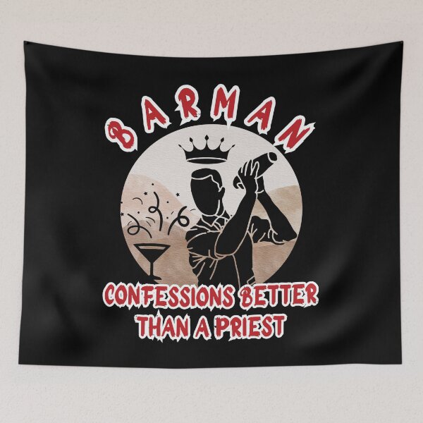 Item preview, Barman, confessions better than A priest,   funny gift for bartender, designed and sold by GroonSpace.