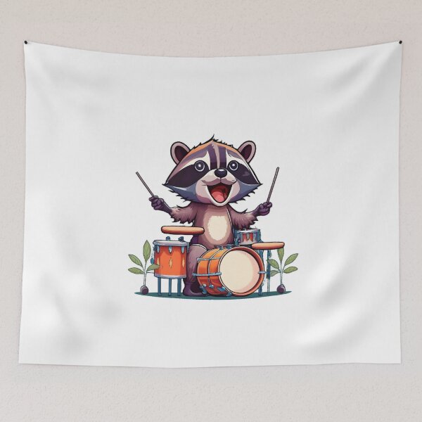 Item preview, Rocking Racoon Drummer designed and sold by AspectArtWorks.