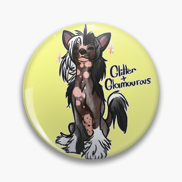 Item preview, Glitter + Glamorous Black and White Chinese Crested designed and sold by Sparklepupfaeri.