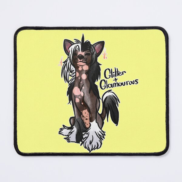 Item preview, Glitter + Glamorous Black and White Chinese Crested designed and sold by Sparklepupfaeri.