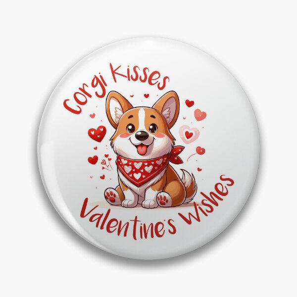Item preview, Adorable Valentine Corgi with Heart Bandana designed and sold by DaniGirls.
