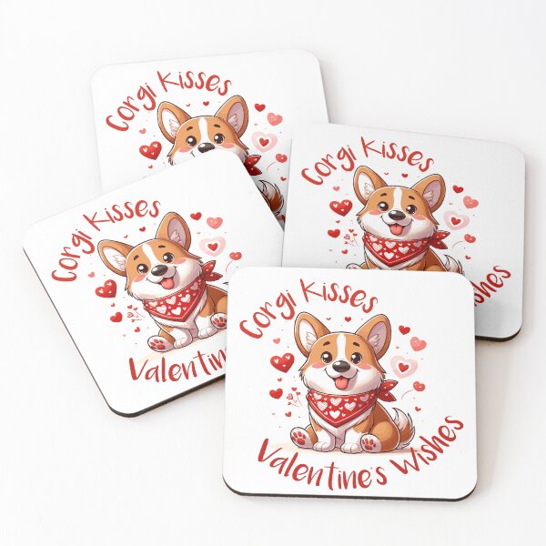 Item preview, Adorable Valentine Corgi with Heart Bandana designed and sold by DaniGirls.