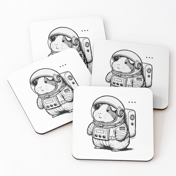 Artikelvorschau, Meerschweinchen im Astronautenanzug entworfen und verkauft von Wheekly Designs.
