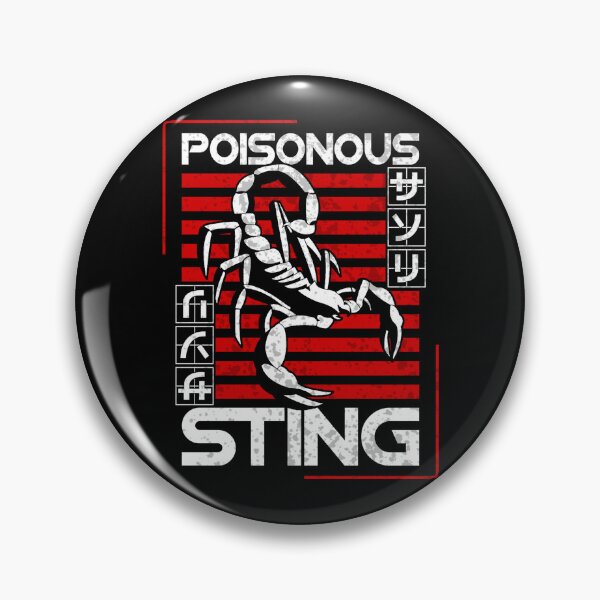 Item preview, Red and White Sacorpion Kanji Poisonous Sting Logo designed and sold by KumosBrand.