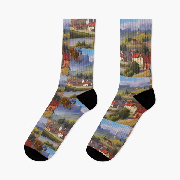 Item preview, An Old Country Town designed and sold by Paw's Arts.