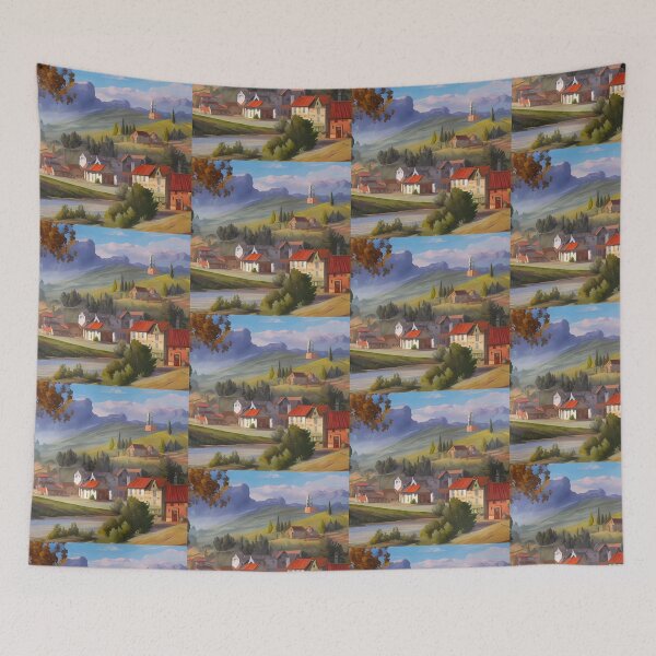 Item preview, An Old Country Town designed and sold by Paw's Arts.