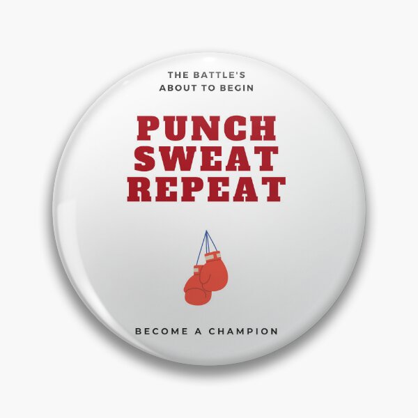 Artikelvorschau, Punch, Sweat, Repeat – motivierender Slogan zum Boxen entworfen und verkauft von FluxAuraTees.