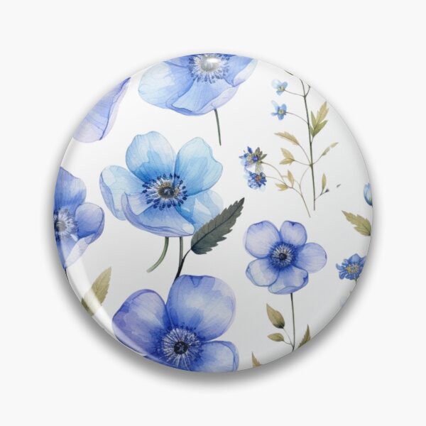 Item preview, Blue Flowers Elegance Watercolour  designed and sold by fluidwatercolor.