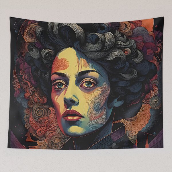Item preview, Woman looking lost in her dreams designed and sold by mylittlewindow.