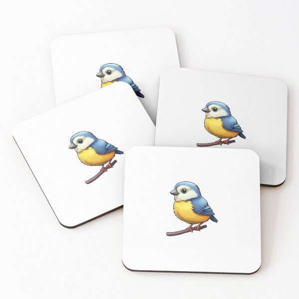 Aperçu de l'œuvre Bluetit Kawaii UK Art et autocollants inspirés des oiseaux créée et vendue par CDC40.