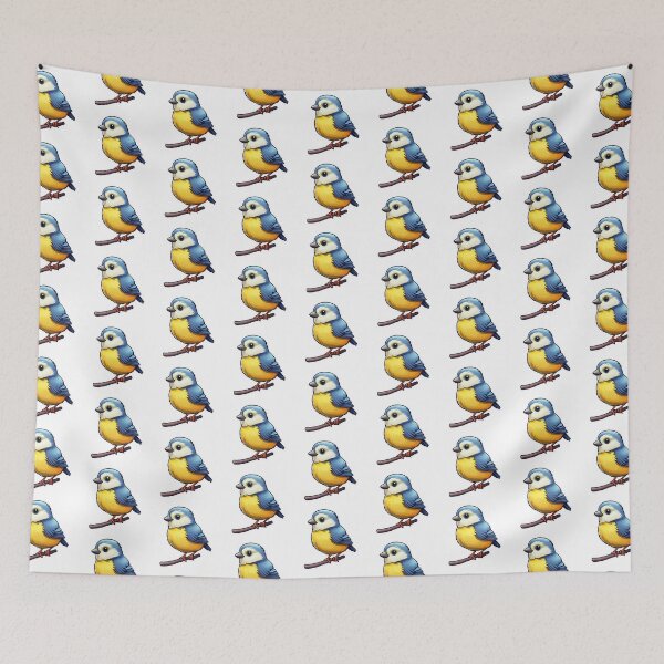 Aperçu de l'œuvre Bluetit Kawaii UK Art et autocollants inspirés des oiseaux créée et vendue par CDC40.