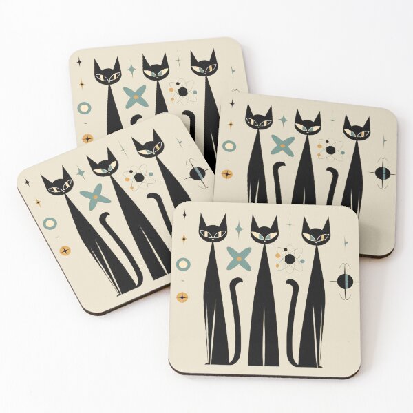 Item preview, Space Age Retro Cats v01 designed and sold by Scrumptious Designs.