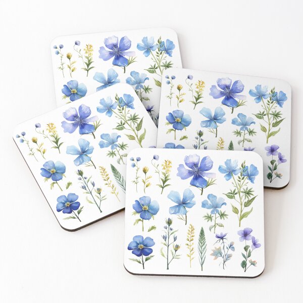 Item preview, Wild Blue & Yellow Elegance Flower  designed and sold by fluidwatercolor.