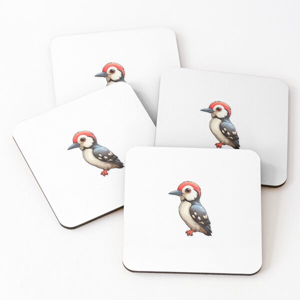 Item preview, Great spotted Woodpecker Kawaii UK Bird Inspired Art and Stickers designed and sold by CDC40.