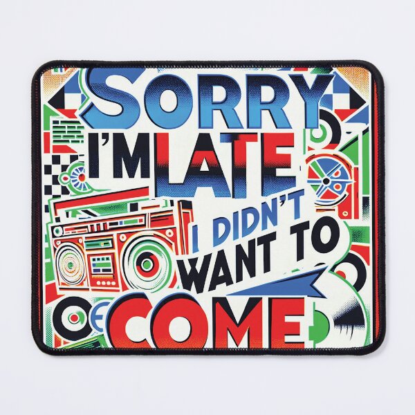 Item preview, Sorry I'm late, I didn't want to come, Retro Reluctance designed and sold by Gold Turtle Lina.