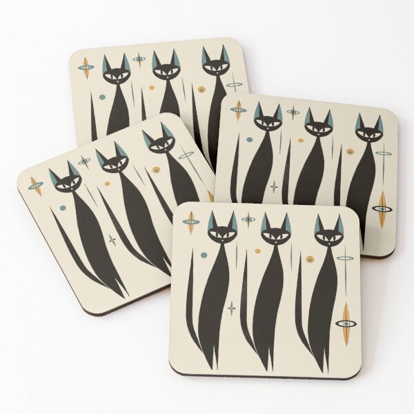 Item preview, Space Age Retro Cats v02 designed and sold by Scrumptious Designs.
