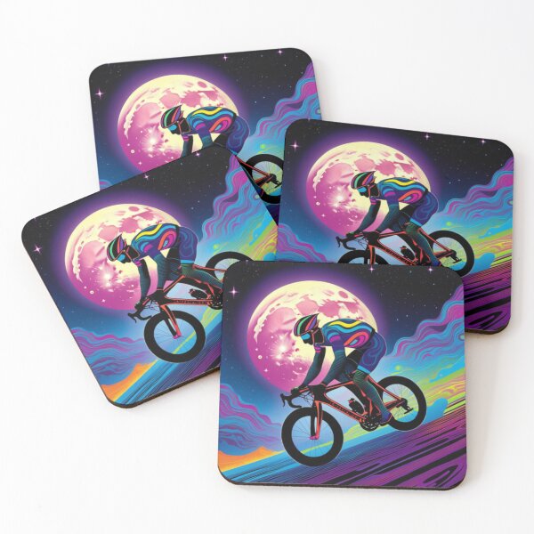 Item preview, Trippy Night Time Cyclist Rider designed and sold by TheDarkWardrobe.