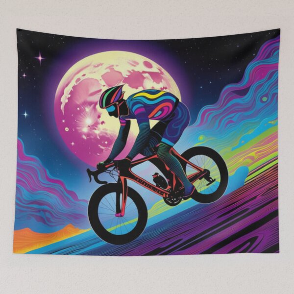 Item preview, Trippy Night Time Cyclist Rider designed and sold by TheDarkWardrobe.