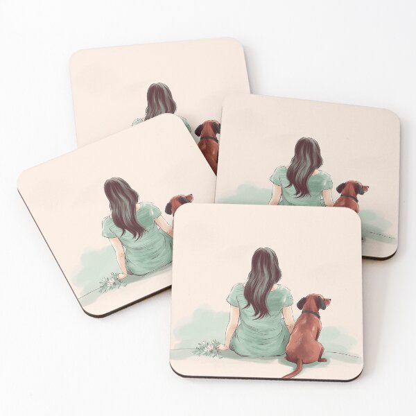 Item preview, Lifelong Companions: Dark-Haired Muse and Faithful Daschund designed and sold by EmeraldeaArt.