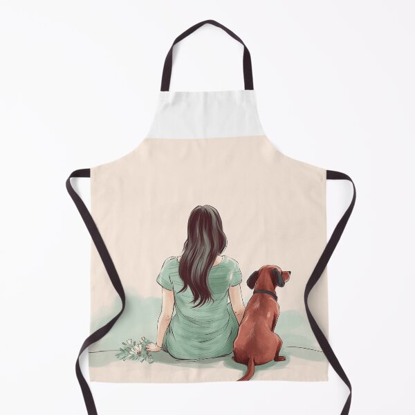Item preview, Lifelong Companions: Dark-Haired Muse and Faithful Daschund designed and sold by EmeraldeaArt.