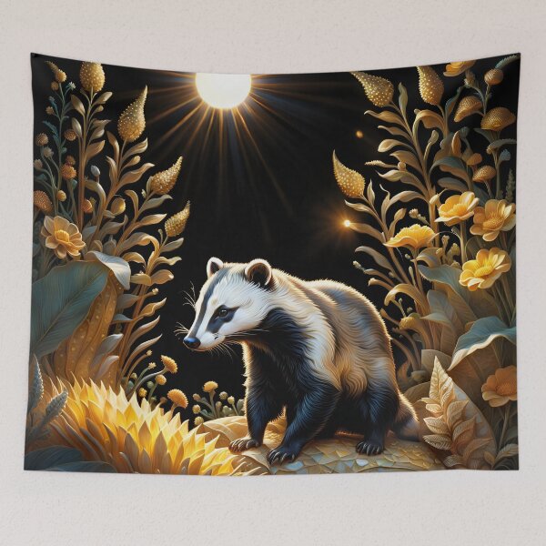 Item preview, Badger on a golden meadow. Hard sun designed and sold by Son-of-a-badger.