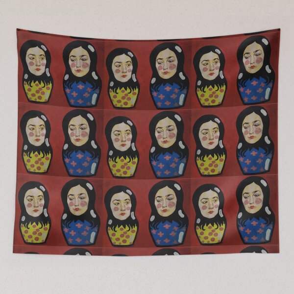 Item preview, colourful yet pensive painted bertrioshkas designed and sold by bwasylewicz.