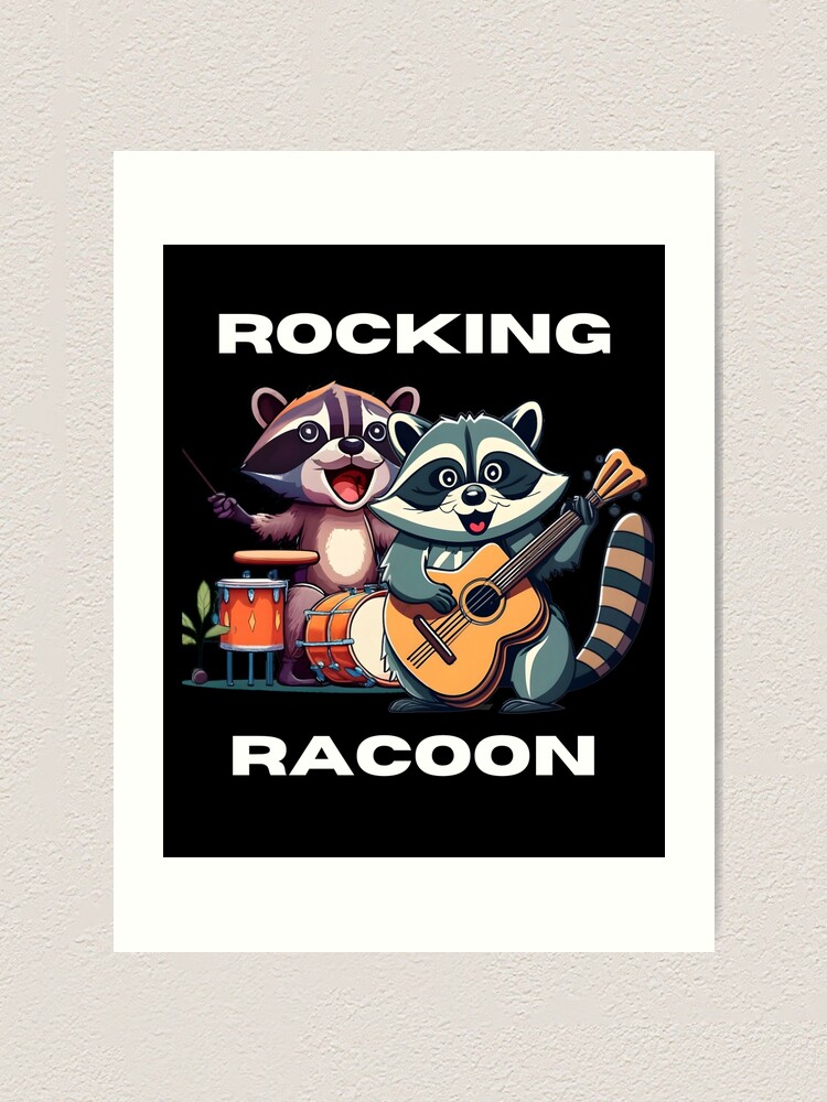 Thumbnail 1 of 3, Art Print, Rocking Racoon Band designed and sold by AspectArtWorks.