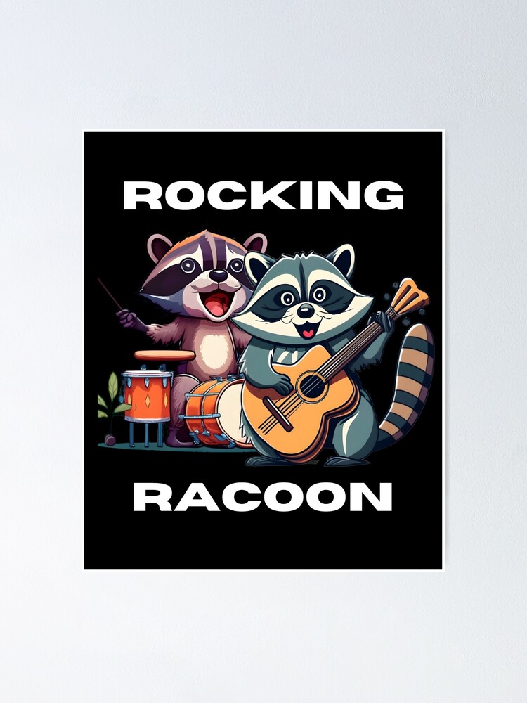 Thumbnail 1 of 3, Poster, Rocking Racoon Band designed and sold by AspectArtWorks.