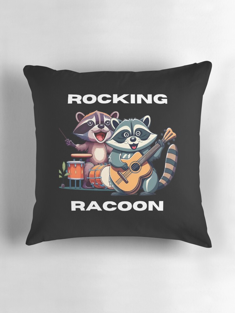 Thumbnail 3 of 4, Pillow, Rocking Racoon Band designed and sold by AspectArtWorks.