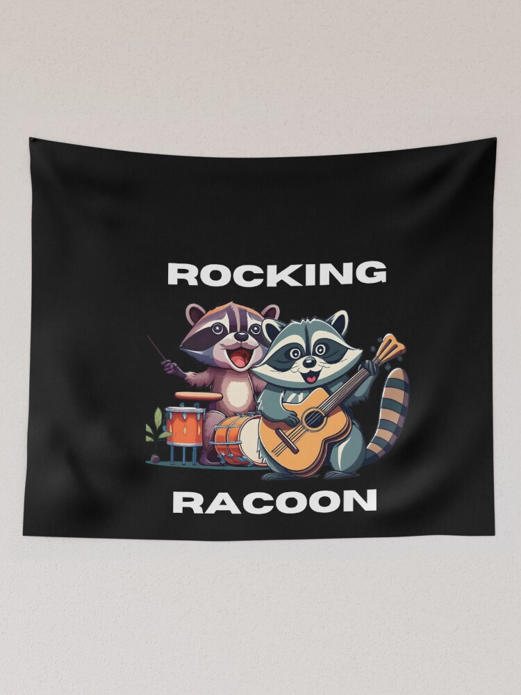 Thumbnail 2 of 3, Tapestry, Rocking Racoon Band designed and sold by AspectArtWorks.
