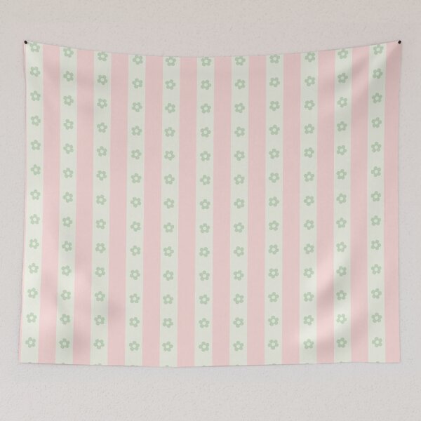 Item preview, BOHO PREPPY PINK AND GREEN STRIPES LIGHT designed and sold by blomastudios.