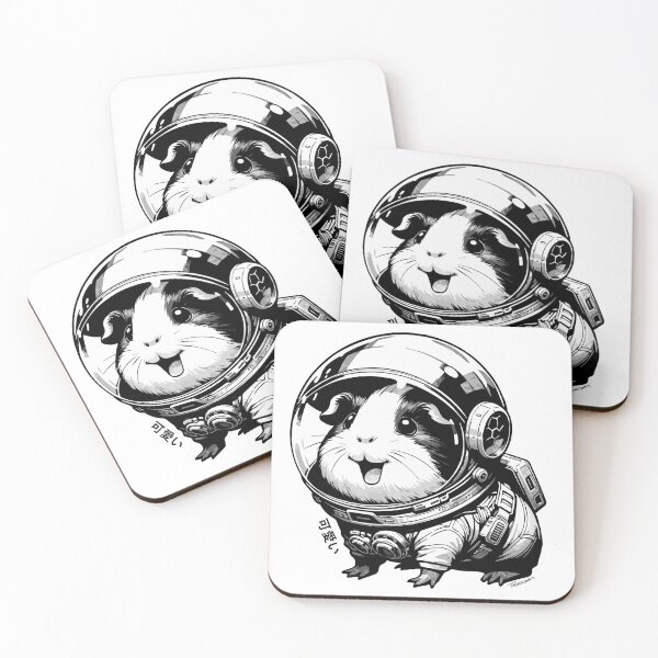 Artikelvorschau, Süßes Manga-Meerschweinchen im Astronautenanzug entworfen und verkauft von Wheekly Designs.