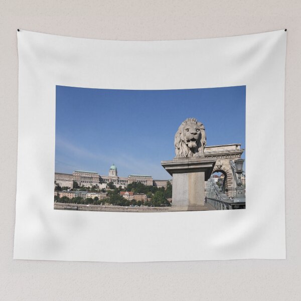 Item preview, Buda castle and chain bridge lion statue Budapest designed and sold by goceris.