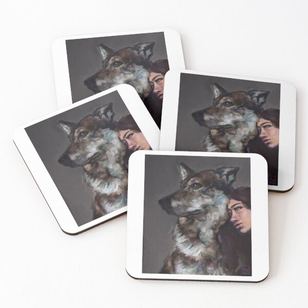 Item preview, wolf n person painting designed and sold by trashcangoddess.